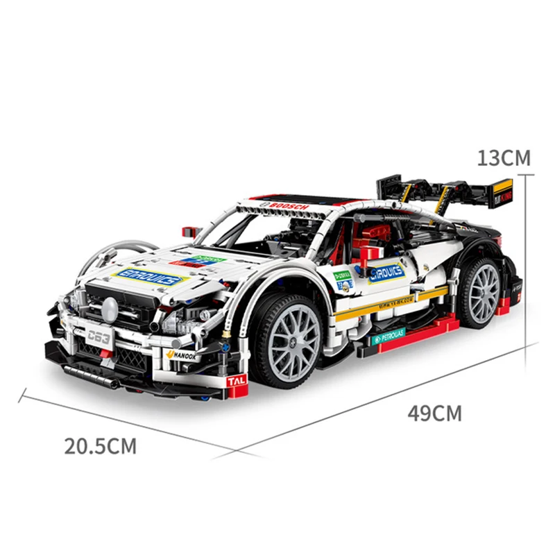 

1:8 High-Tech Car C63 Sport Super Racing Car Model Building Blocks MOC 6687 6688 Bricks Fit Toys For Children christmas Gifts