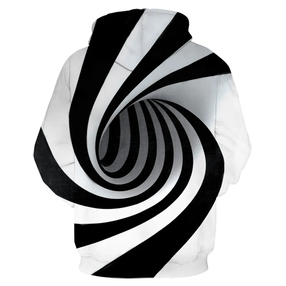 Мужская Толстовка s 3D цифровая Мода vortex с длинным рукавом капюшоном Осенняя мужская Топы Блузка