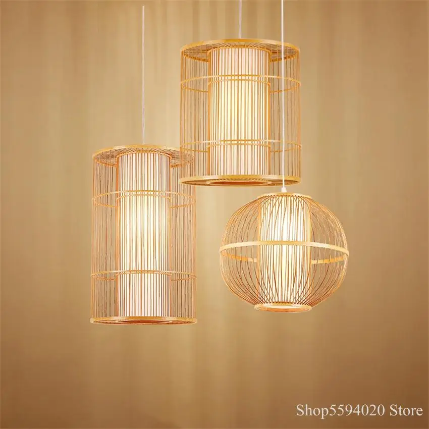 Китайский стиль твердой древесины бамбука светодиодный люстры Юго Восточной