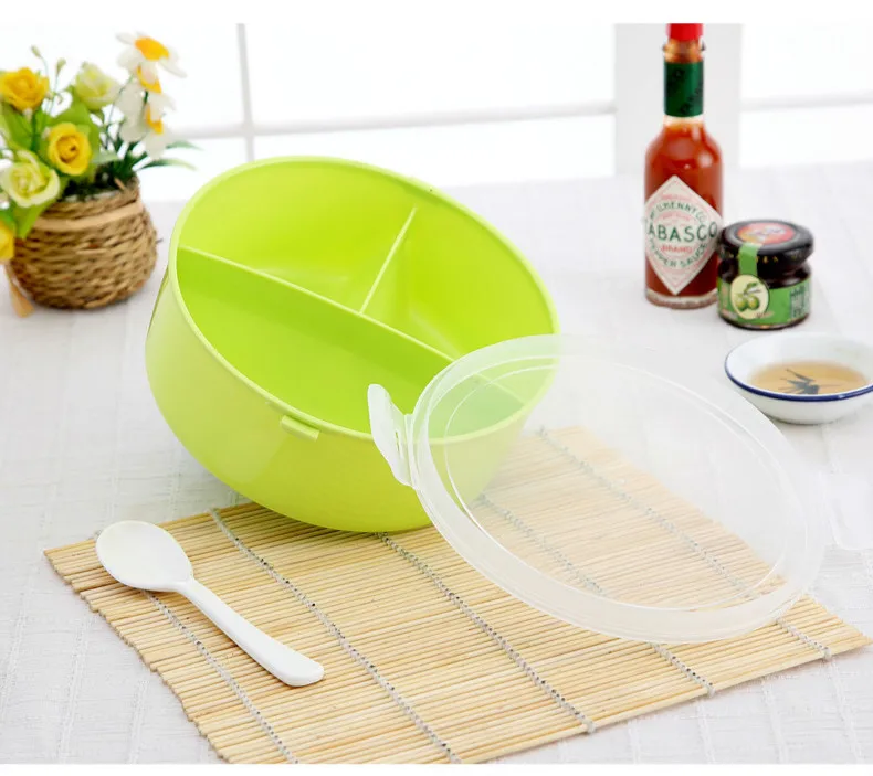 Детский Стандартный круглый пластиковый Ланч бокс для микроволновой печи бэнто