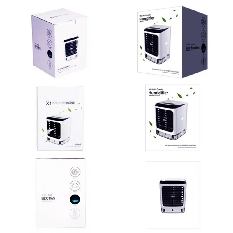 

New Air Conditioner Fan Product Mini Air Cooler Spray Humidifier Refrigeration Desktop Portable LED Remote Controller 5V 15W