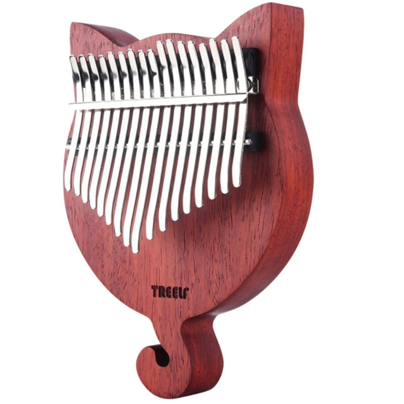 

TREELF TF-17CAT Kalimba 17 Key Kalimba Solid Wood Thumb Piano Finger Piano Finger Precussion with Scale Stickers Tuning Hammer