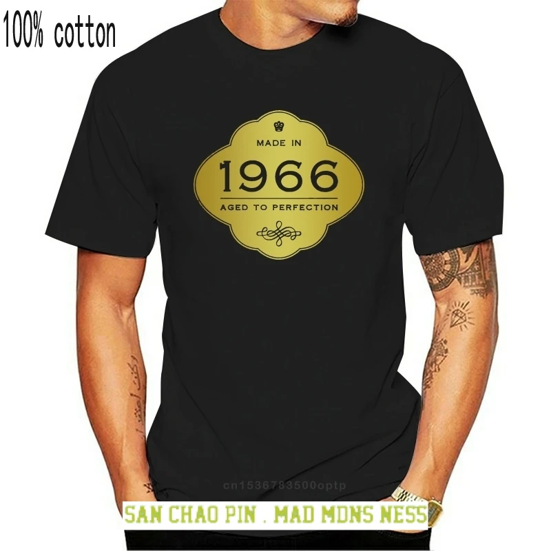 

Made In 1966 - Aged to Perfection 50th Birthday Gift T-Shirt Golden Sign