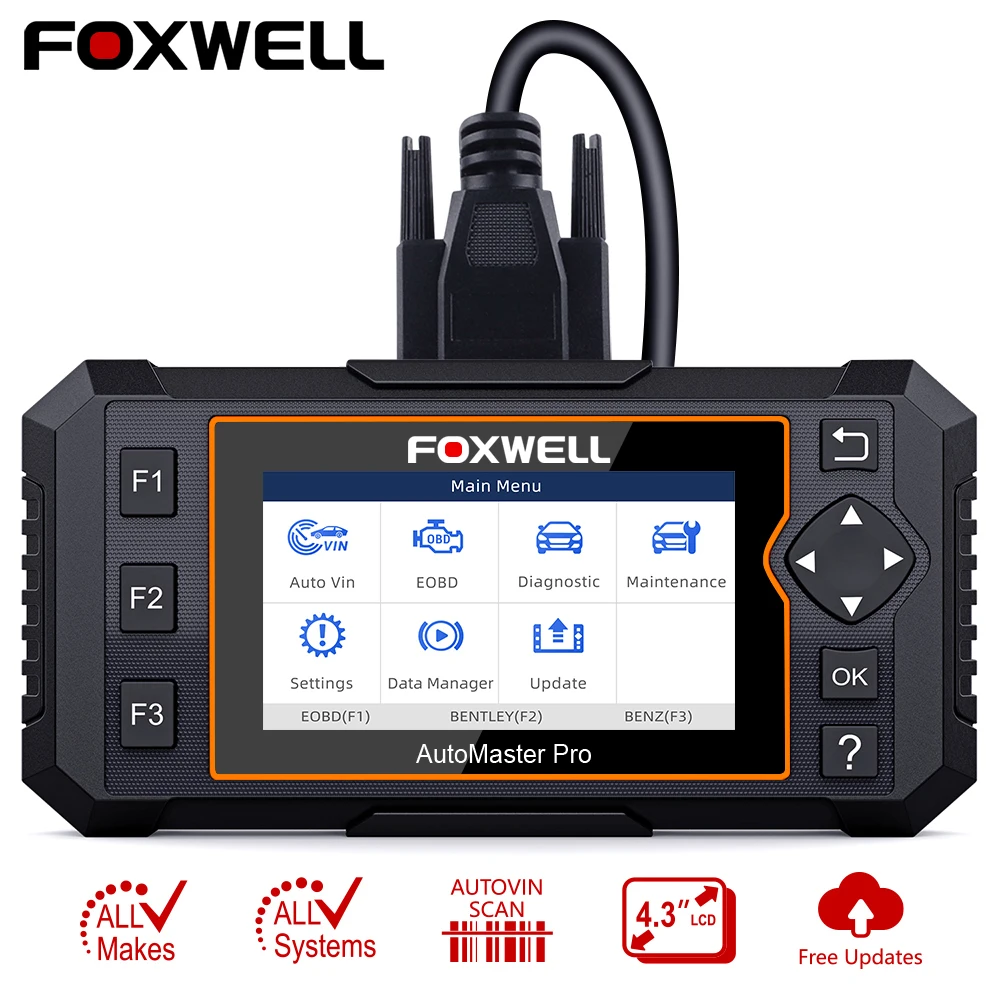 

Автомобильный сканер Foxwell NT624 Elite OBD2 EOBD, считыватель кодов полной системы, EPB, сброс масла, OBD 2, Автомобильный сканер, автомобильный диагностич...