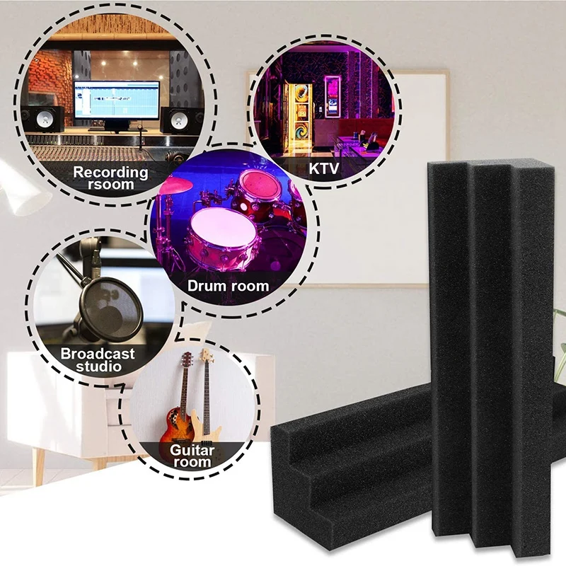 

12 Pcs Acoustic Foam Board, Sound Insulation Studio Foam Pad Bass Trap Studio Corner Wall Studio or Home Theater