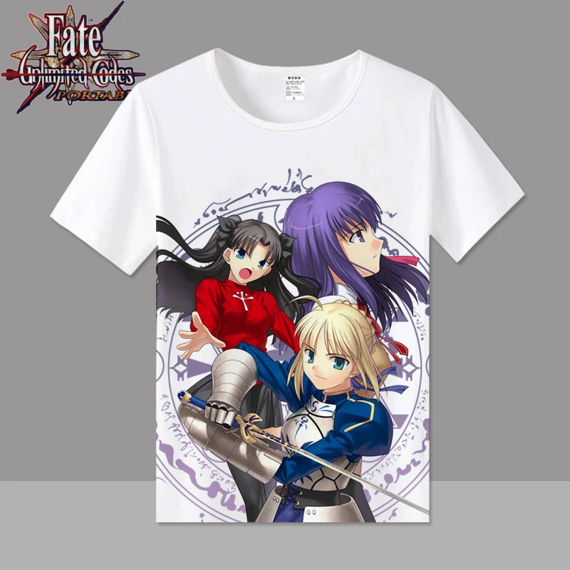 Fate Stay Night Косплей Футболка Saber Altria Пендрагон футболка с принтом персонажей из