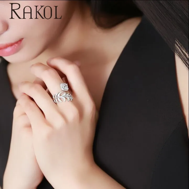 Женские кольца с квадратным фианитом RAKOL забавные повседневные аксессуары для