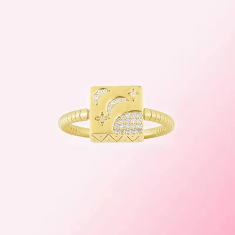 

1:1 Make 925 Sterling Silver Custom Star And Moon Mix And Match Exquisite Personality Design Ring