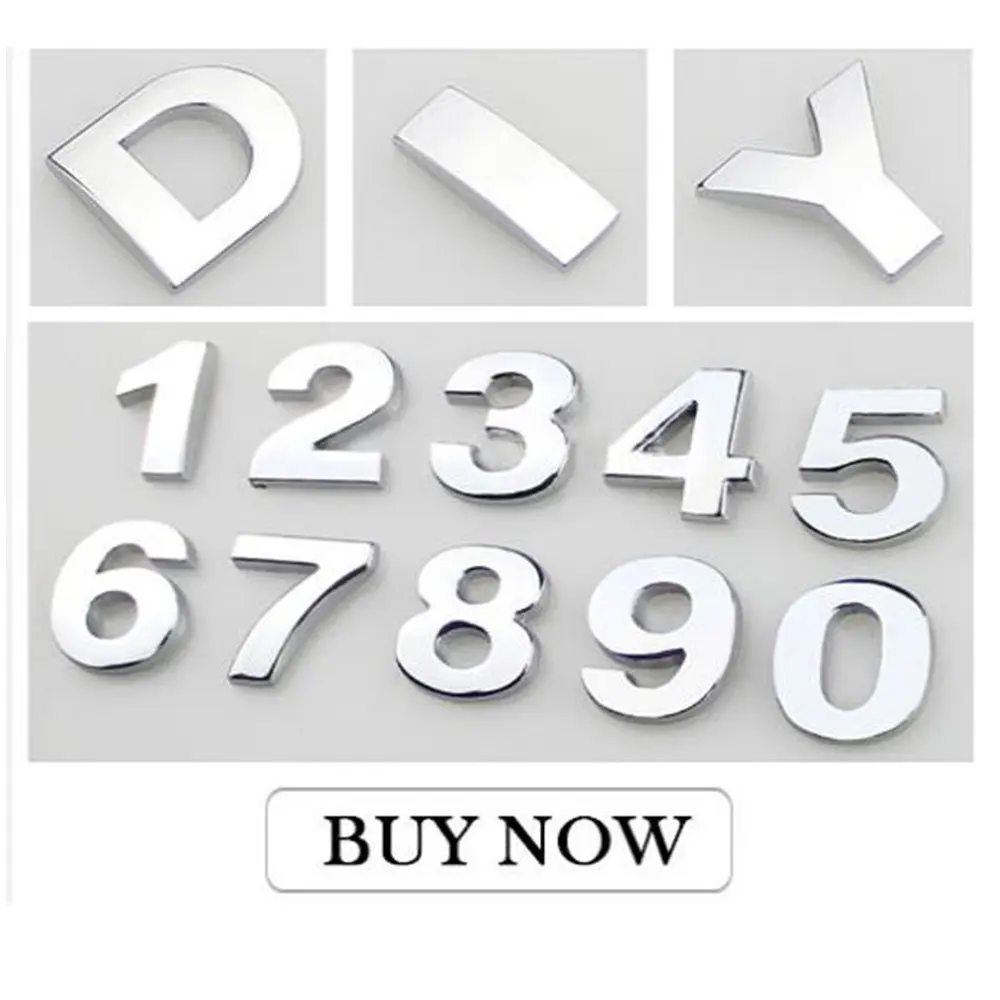 

Car 3D letter English letters Car logo DIY alphanumeric metal body stickers word mark tail silver For BMW For For