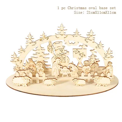 Christmas 1 Рождественские украшения для дома деревянные украшения Санта Клаус Рождественская елка Diy украшения счастливого Нового года вечерние - Цвет: Christmas 1