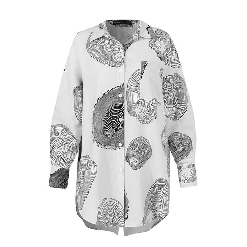 Блузка Celmia Женская в клетку модная винтажная клетчатая рубашка с длинным рукавом