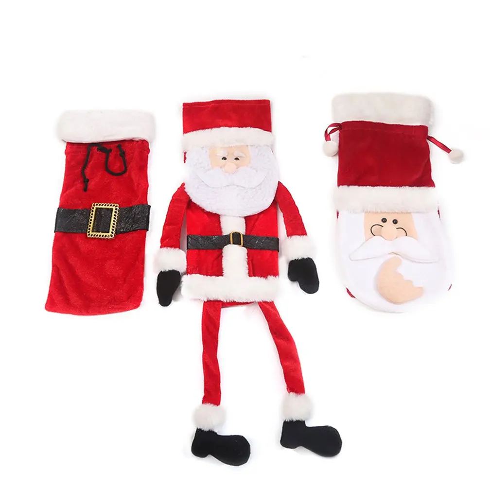 

Wine Bottle Cover Long Legged Santa Claus For Welfare Gifts Festivals Household Gifts Christmas Decoration