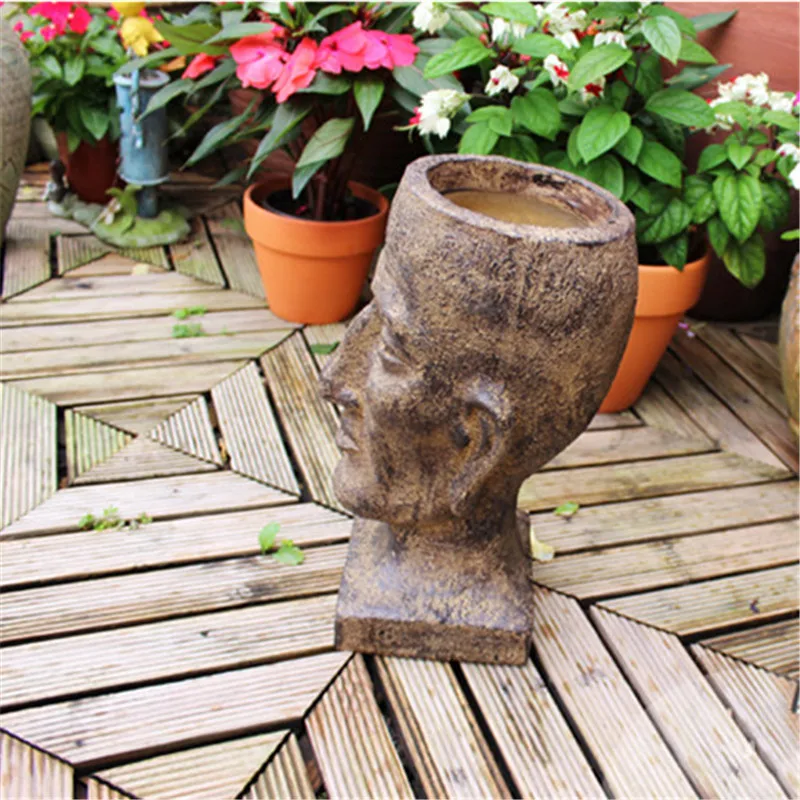 

Bao Guang Ta European Resin Retro FlowerPot Garden Statue Old Man Vase Sculpture Modern Home Decor Succulent Flower Pot A3202