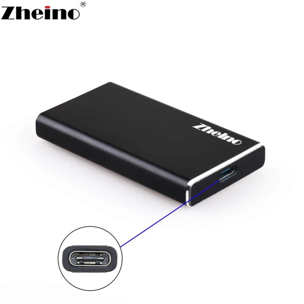 Zheino Мини Портативный жесткий диск коробка USB3.1 mSATA SSD чехол алюминиевый внешний корпус для mSATA/половина размер SSD