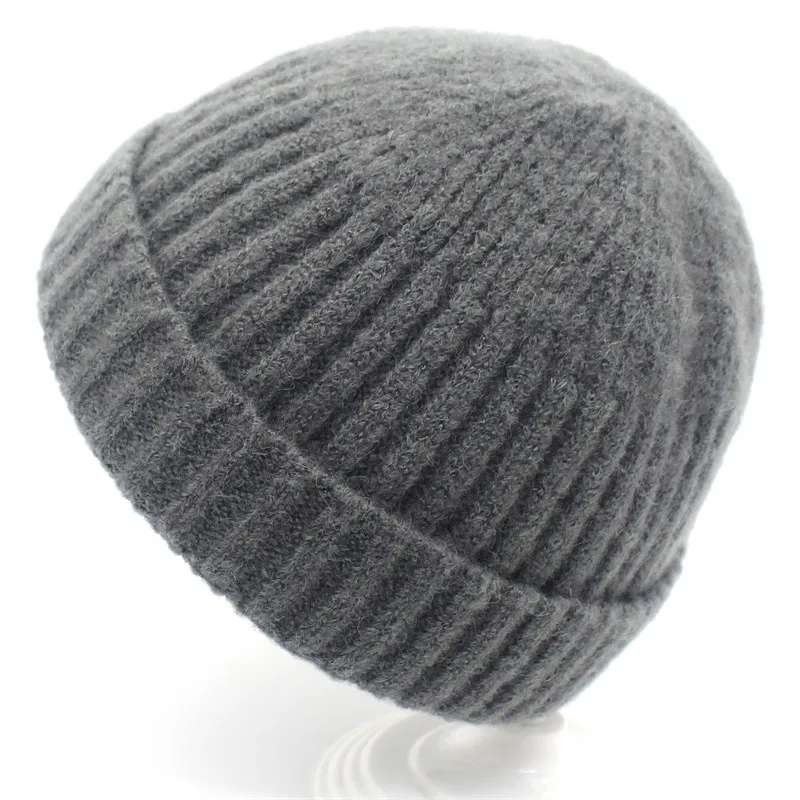 Lanxxy Новые короткие зимние женские теплые облегающие шапки Gorro Skullies полосатая