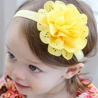 lovely hollow cloth flower baby girl headband elastic band headwear decor gift