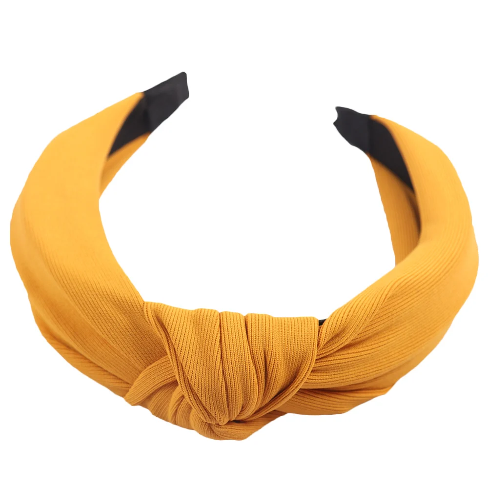 Ободок для волос Женский повязка с фламинго однотонный мягкий узлом обруч