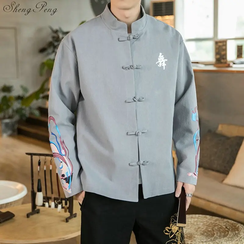 

Traditional chinese clothing for men shanghai tang oriental clothing chinese jacket kung fu clothes male clothes V1660