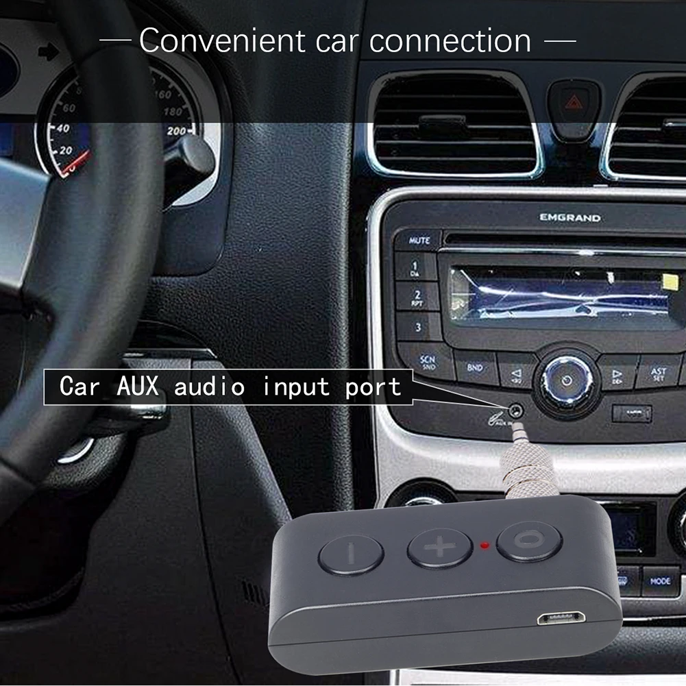 

Blue-tooth Receiver for Car Wireless AUX Audio Adapter with Microphone Support TF for Home Stereo System