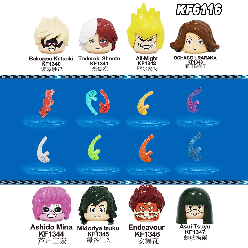 

Anime My Hero Academia Series Figures Bakugou Katsuki Todoroki Shouto All-Might Endeavour Buliding Block for Kids Gift KF6116