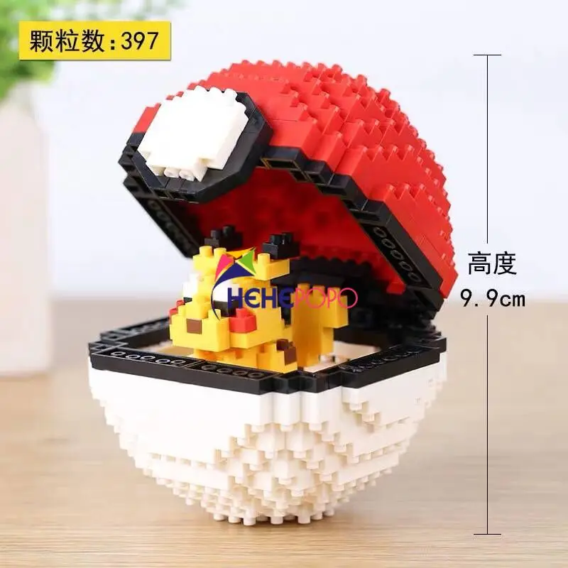 427 шт. + 303 Покемон Шар Алмазные строительные блоки Caterpi Eevee Bulbasaur Raichu Diglett мини