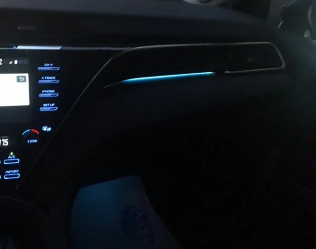 Ice Blue Автомобильный Внутренний светодиодный атмосферный декоративный светильник для Toyota Camry Altis XV70 для Daihatsu - Испускаемый цвет: Ice Blue