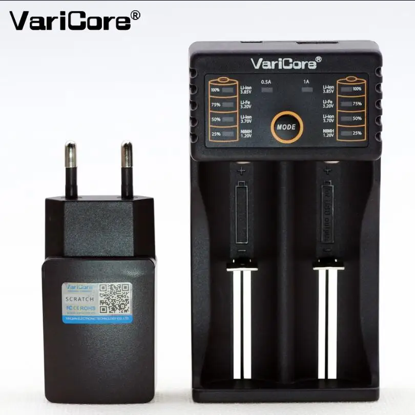 VariCore V20i V10 U4 V40LCD, Зарядка 18650 26650 16340 литиевая батарея AA/AAA NiMH батарейка и другое зарядное устройство 18650 - Цвет: V20i and 5V2A