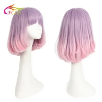 new peruca lolita harajuku blue mixed pink full wig medium long pear wavy curly heat resistant wigs for women