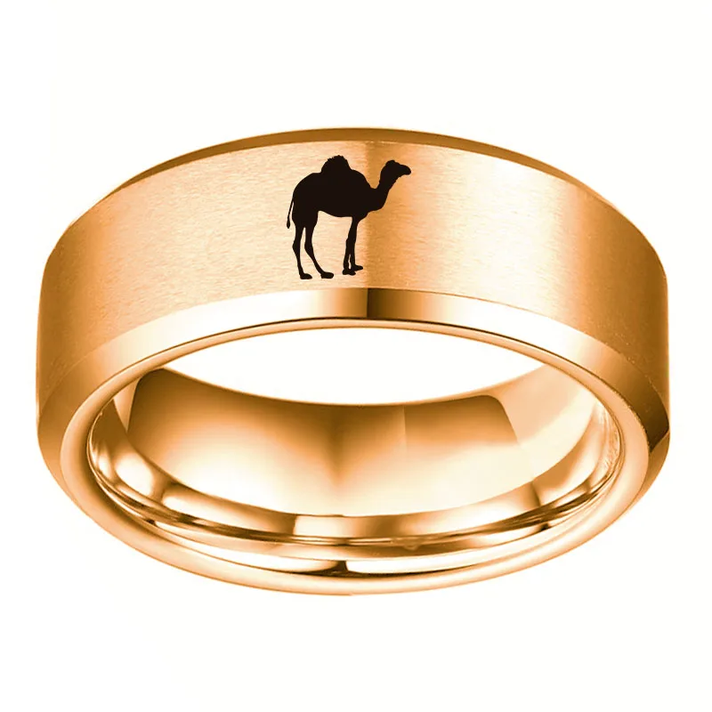 

8mm Fashion Stainless Steel Rings Dromedary Camel Ring For Men and Women Jewelry Accessories Gifts for The New Year