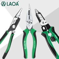 laoa multifunction long nose pliers electrician wire stripper needle nose pliers terminal crimping tools