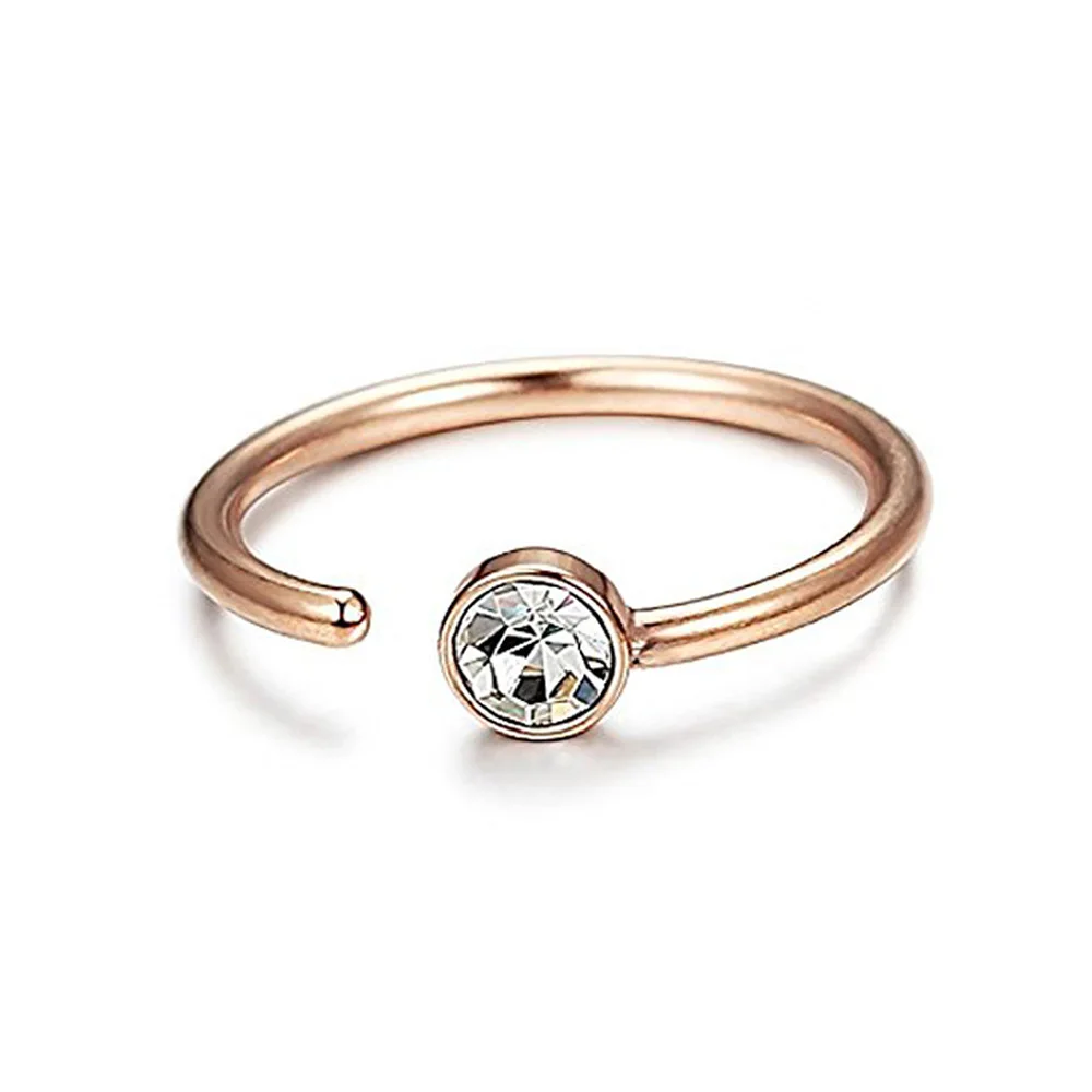 C образные носовые кольца из нержавеющей стали украшение с бриллиантами стразы