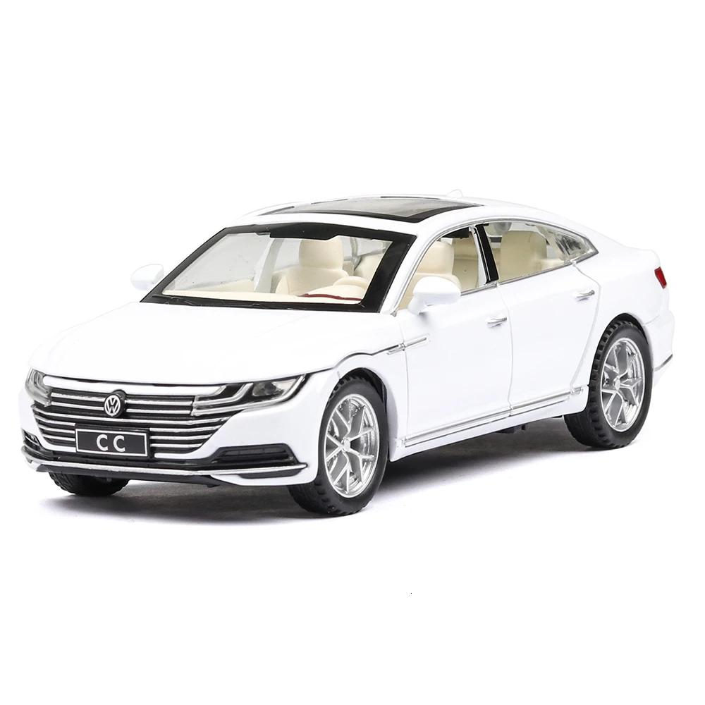 White NO BOX 1:32 Volkswagen CC литая под давлением игрушка музыкальная с подсветкой машина транспортных средств Hot Wheel модель автомобиля металлический корпус - Цвет: White NO BOX