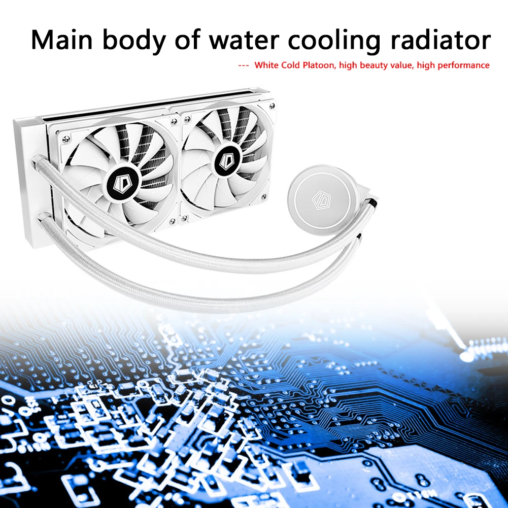 

Classic Texture CPU Water Cooler 120mm 4 Pin Practical Multi-functional Quiet Cooling System Fan for LGA 2011/AM3+/AM4