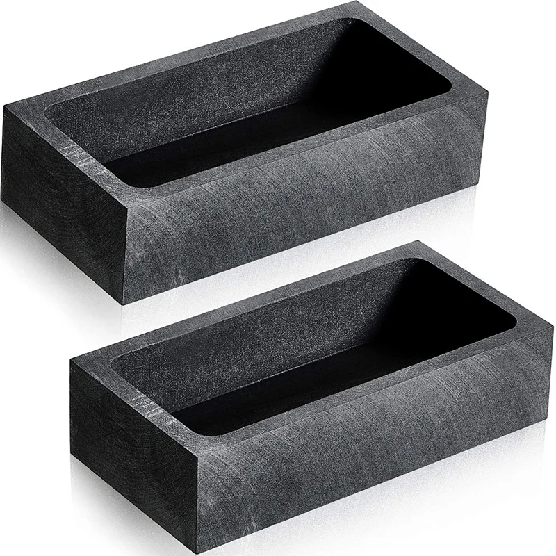2 Pieces 1 KG Graphite Ingot Mold Crucible Mould for Melting Casting Refining Gold Silver Metal Aluminum Copper Brass