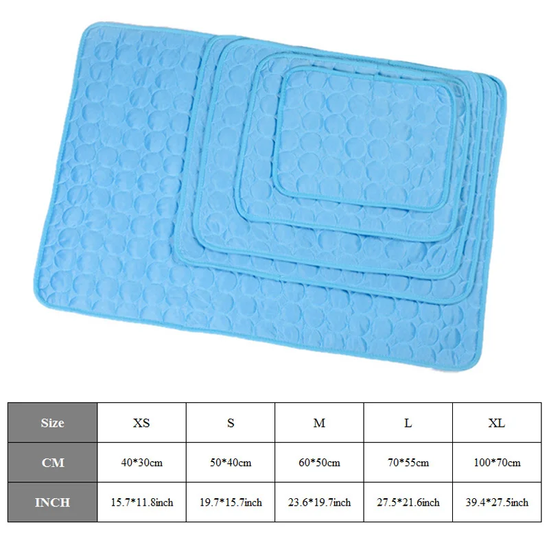 

5 Size Summer Dog Cooling Mat Washable Mat for Dogs Cats Breathable Puppy Kennel Pad Cold Pet Sofa Cusion Sleep Mat Cat Beds