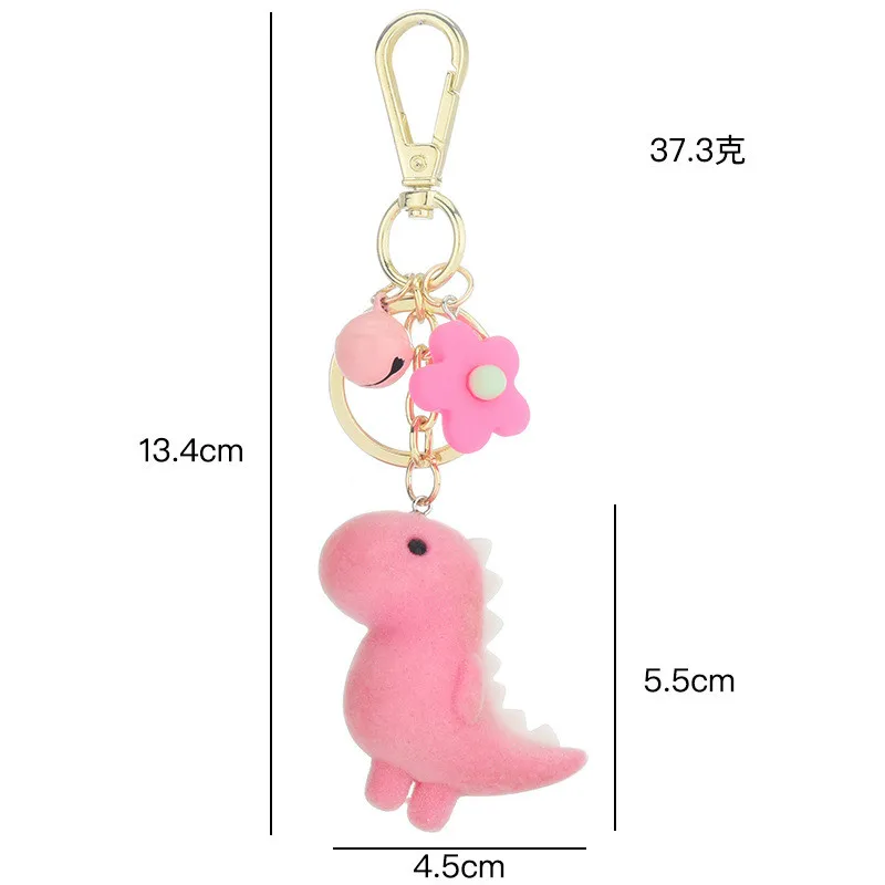 

Flocking Car Bag Key Ring Cartoon Doll Pendant Dinosaur Key Chains Birthday Present Gift Fashion Jewelry