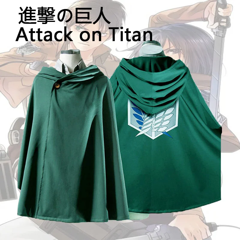 

Anime Attack on Titan Cloak Shingeki No Kyojin Scouting Legion Aren / Levi Capes Cosplay Costume Mikasa Ackerman Eren Jaeger