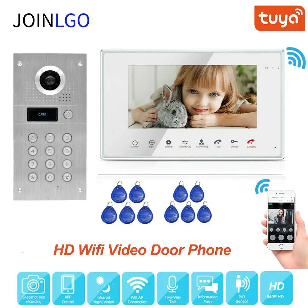 Видеодомофон 720P AHD 7 дюймов с Wi Fi|Видеодомофон| |