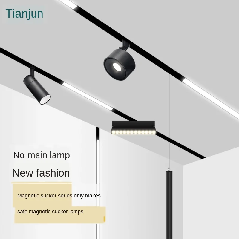 Magnetic Track Lamp Borderless Embedded Open-fitting Hanging