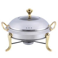 stainless steel hotpot set mini hotpot pot holder tempered glass lid gold silver chafing dish buffet pan food tray warmer