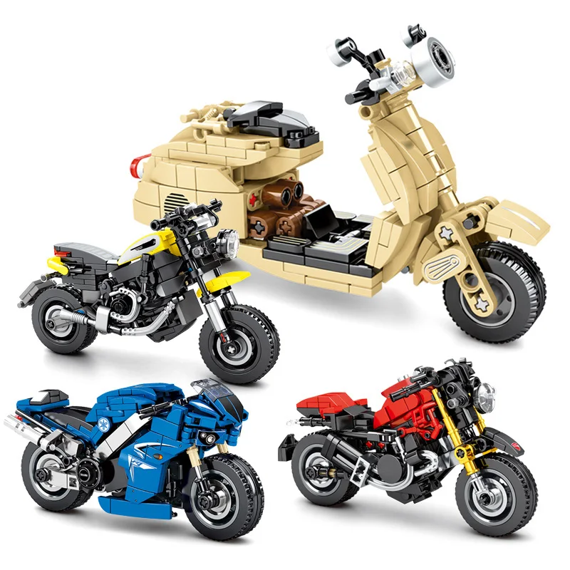 Гоночный мотоцикл модель строительные блоки лего Technic Creator автомобили Кирпичи