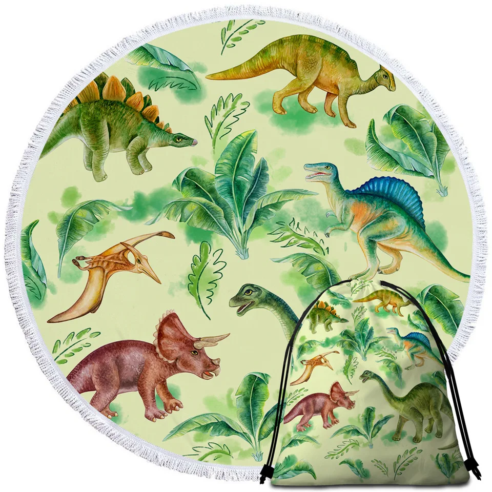 Постельное белье Outlet динозавр круглый пляжное полотенце Jurassic гобелен дети мультфильм карта мира микрофибра Большое банное полотенце для взрослых 150 см