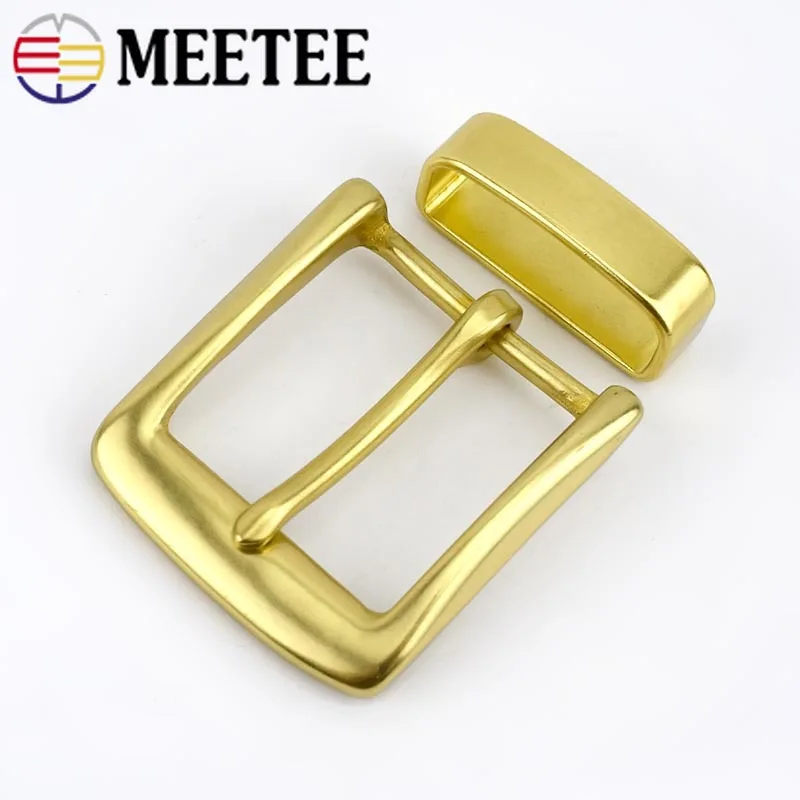 Meetee 40 мм цельная латунная пряжка для ремня для мужчин и женщин металлическая пряжка для ремня 38-39 мм DIY Кожа ремесло аксессуары для джинсов