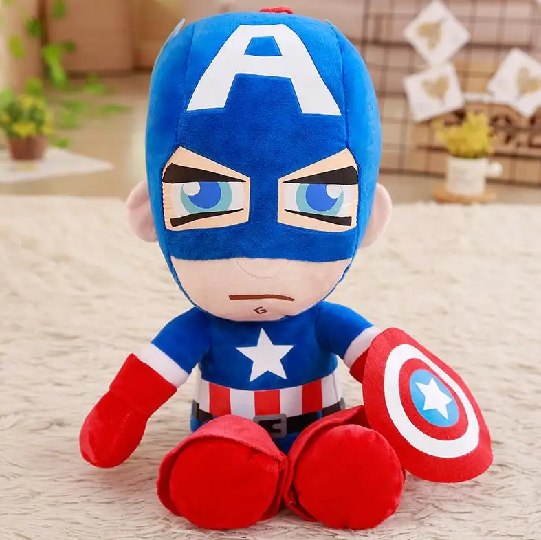 20CM 20 см Marvel Мстители Капитан Америка Железный человек паук Плюшевые игрушки Мягкая кукла подарок на день рождения для детей мальчиков - Цвет: 20CM