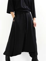 spring and autumn new mens casual pants loose wide leg pants fashion trend solid color harlem pants low hanging pants