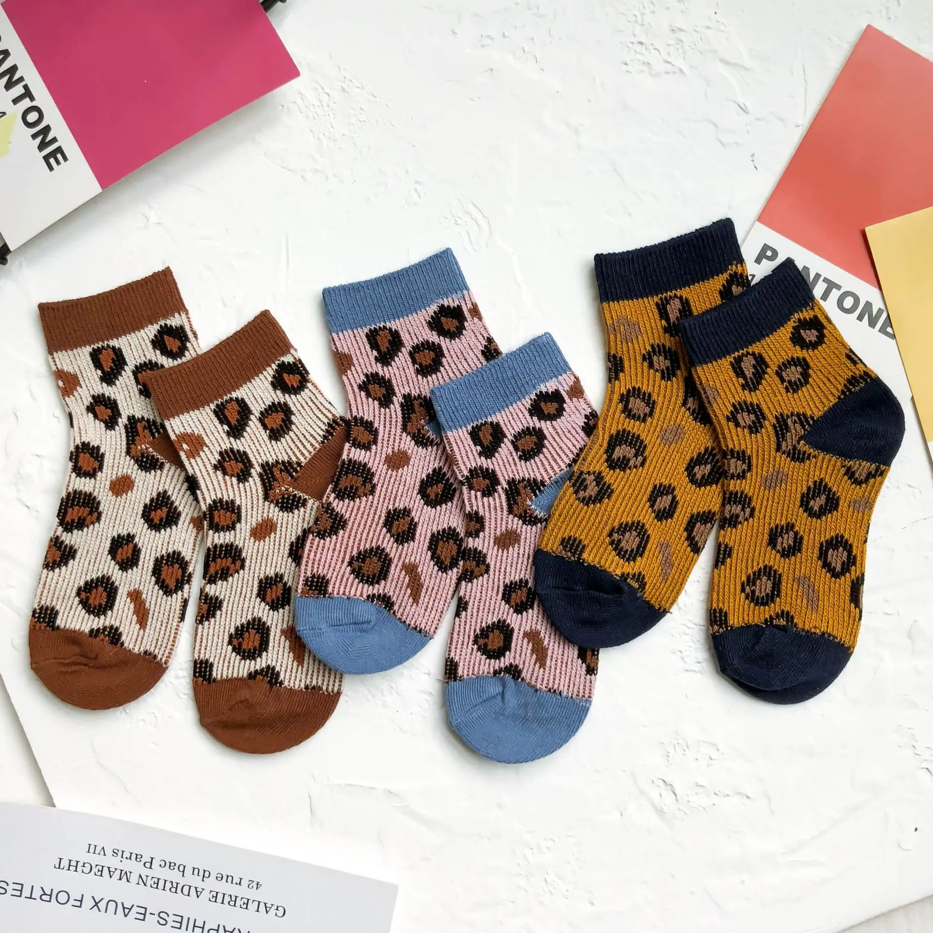 Детские носки с леопардовым принтом Lotus весенне осенние дышащие для мальчиков и