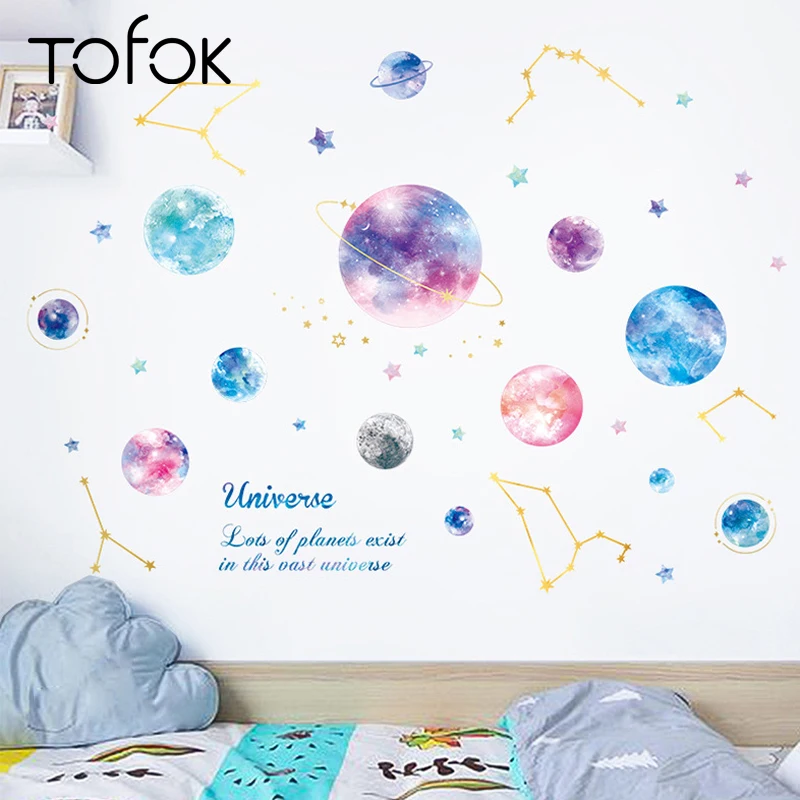 Tofok планета звездное небо DIY фотообои для гостиной дивана задний фон телевизора