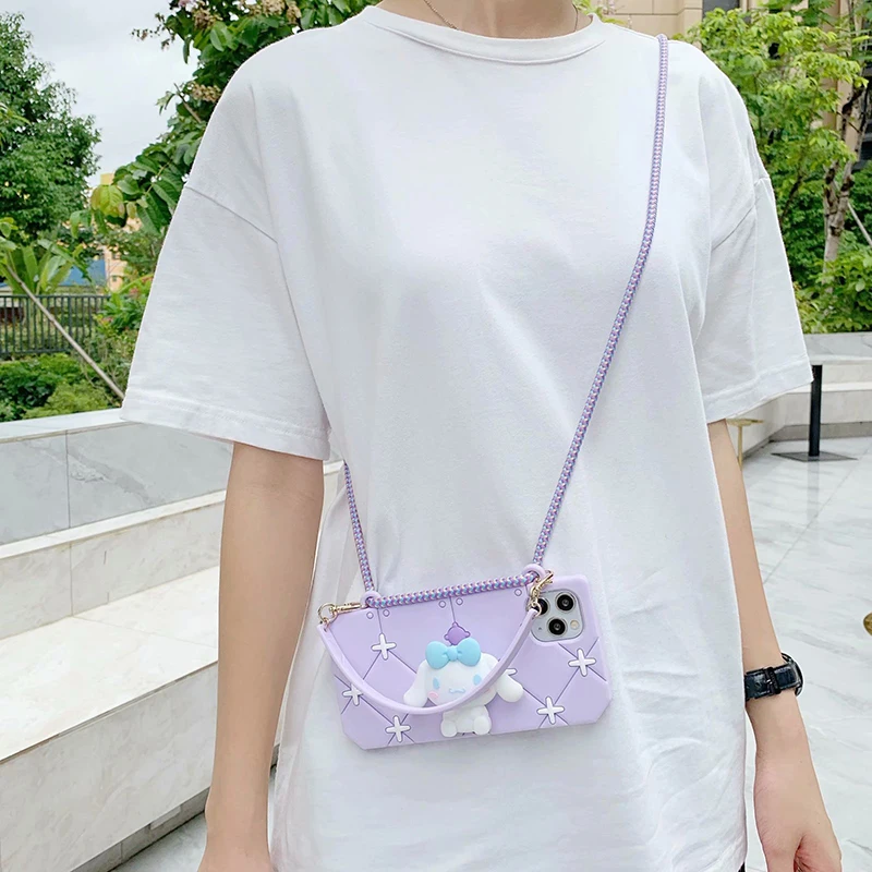 

Lady Handbag 3D Doll Case For iPhone 11 Pro Max SE 2020 X 10 6 6s 7 8 Plus XR XS Max Soft Silicon Bracket Back Phone Cover Strap