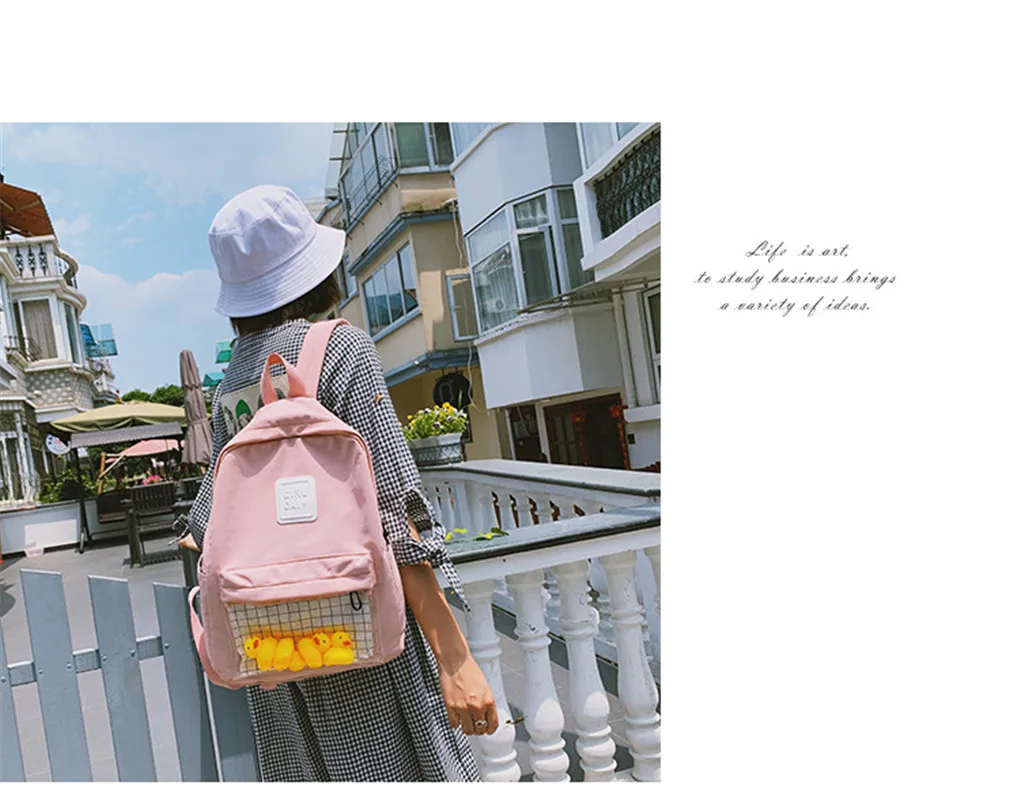 Милый холщовый женский рюкзак прозрачные рюкзаки игрушечная сумка на плечо для