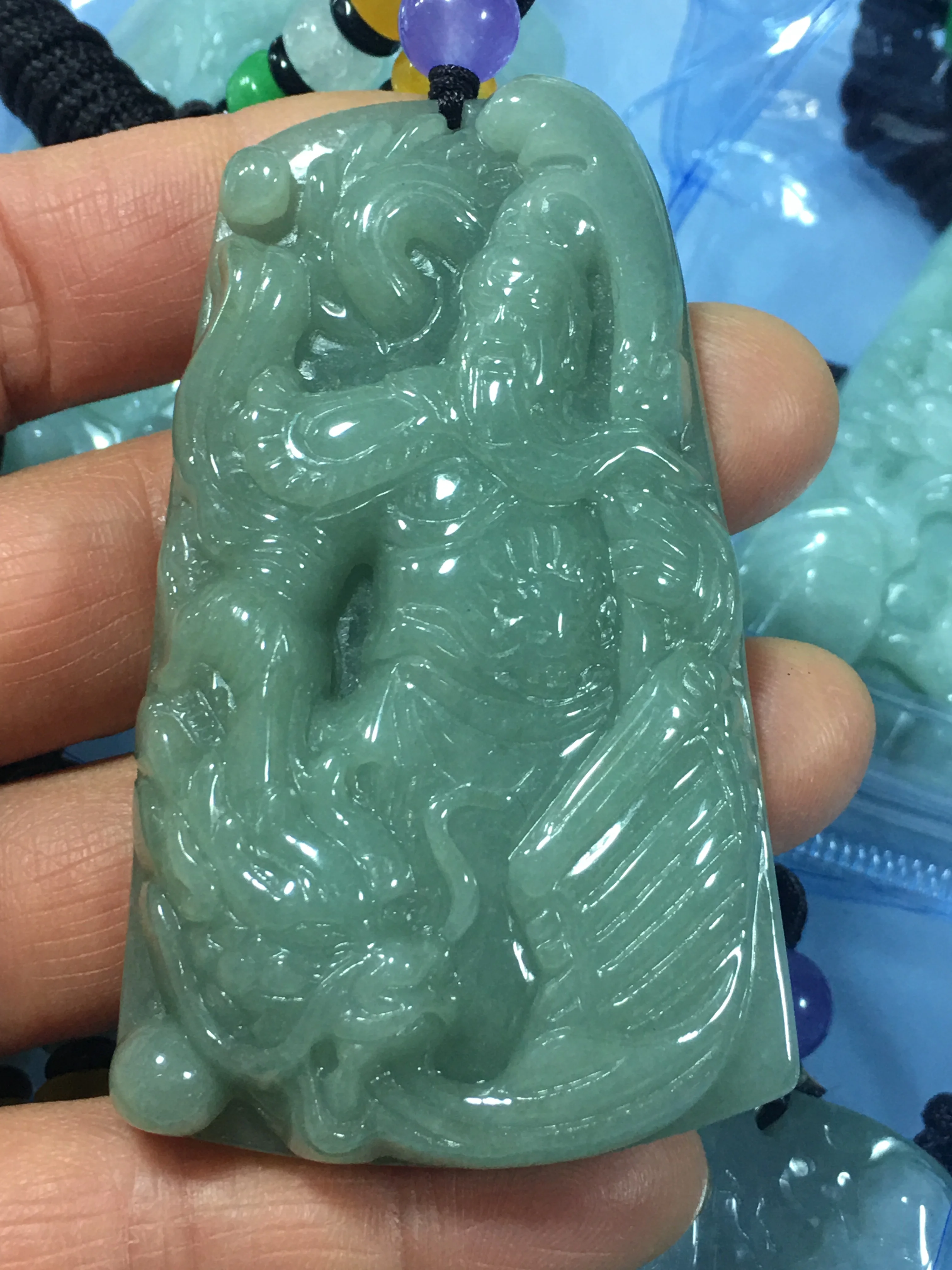 

Natural 7A Myanmar jade Hand-Carved guan gong green jade pendant jade necklace men pendants jewelry jade necklaces
